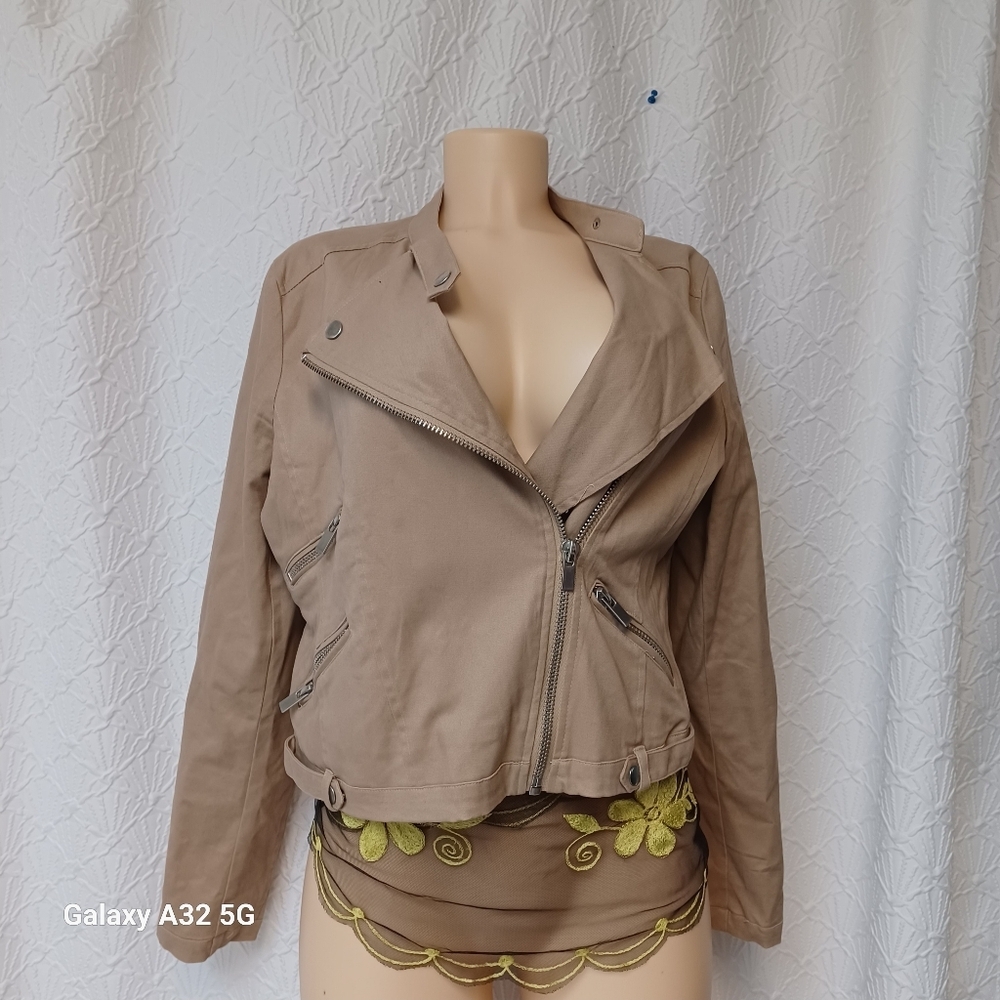 Maralyn & Me Women Suze L  Tan Leather Jacket
